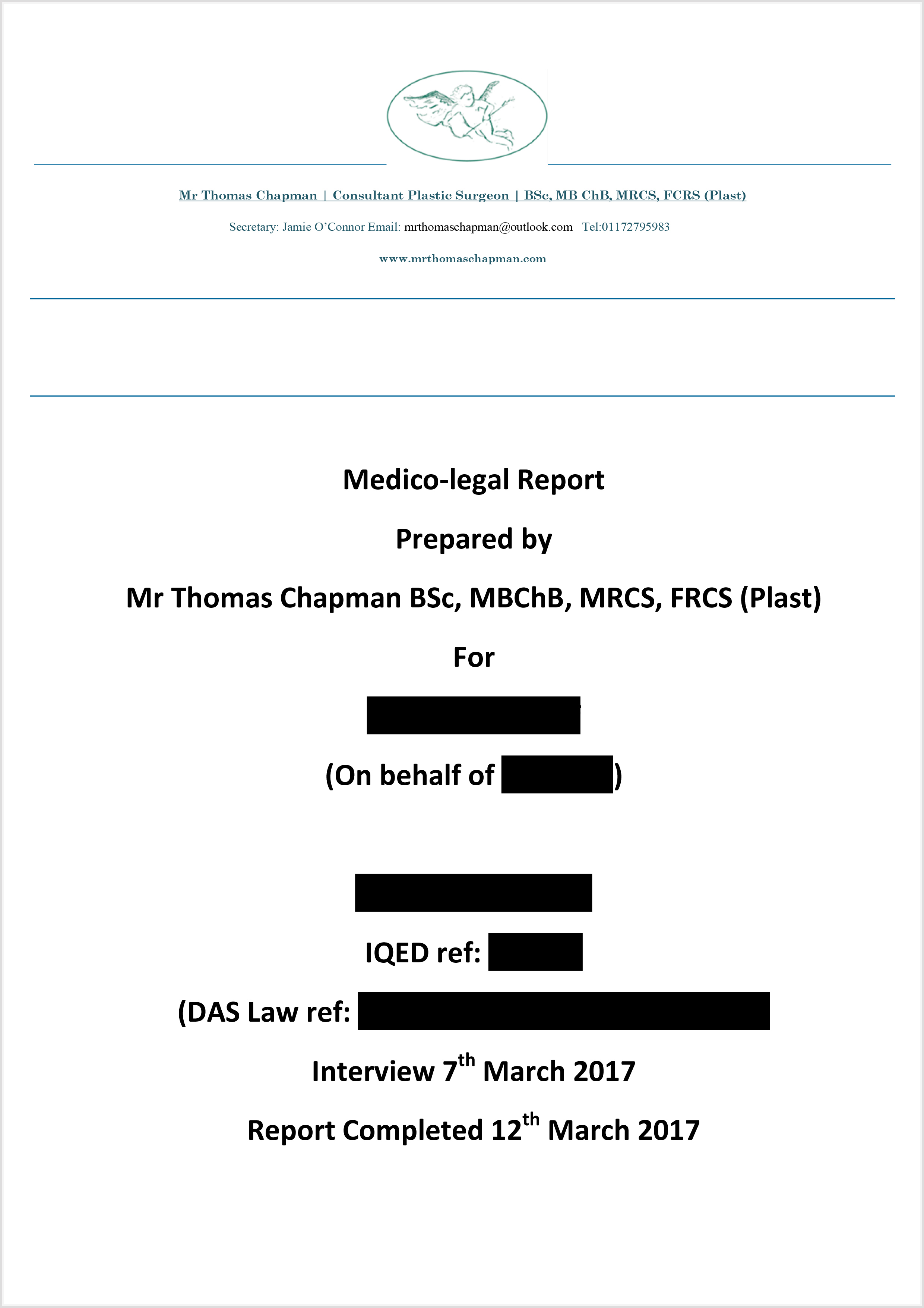 MedicoLegal Reporting - Mr Thomas Chapman Throughout Medical Legal Report Template